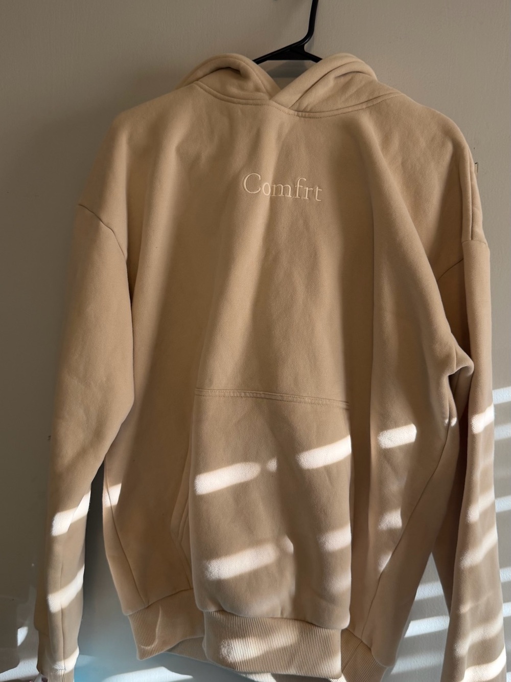Comfort Crewneck Hoodie in Beige - Women's Casual Pullover